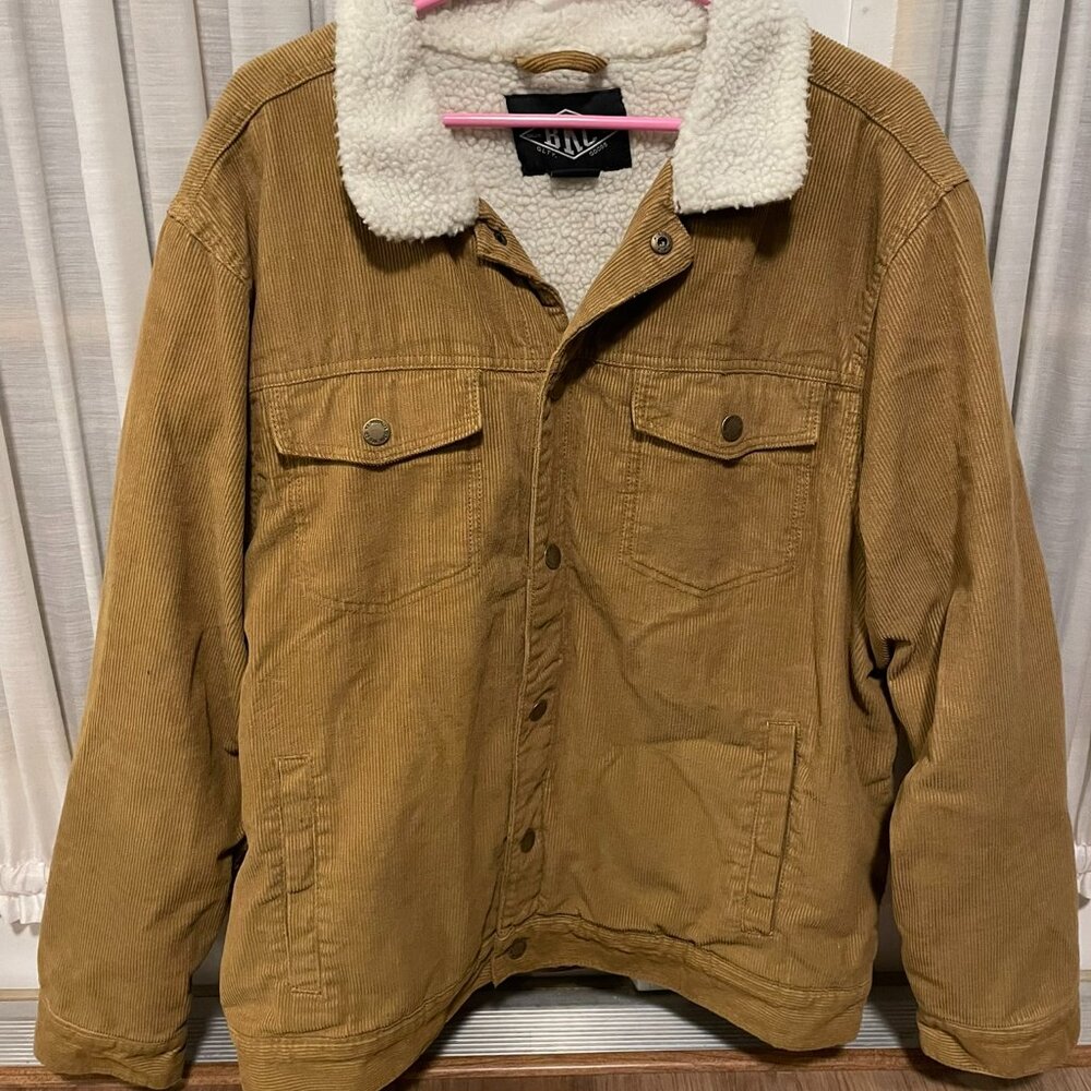 BKC Men’s Brown Corduroy Sherpa Lined Trucker Jacket XXL